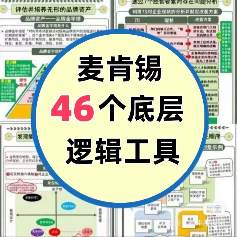 46种麦肯锡思考工具框架底层逻辑137页PPT属于芒格100个思维模型-鑫杰虚拟电商货源网-虚拟货源产品网站