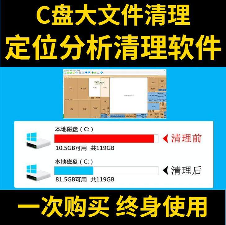C盘清理电脑系统盘磁盘硬盘垃圾清理工具软件大文件系统软件D瘦身-鑫杰虚拟电商货源网-虚拟货源产品网站