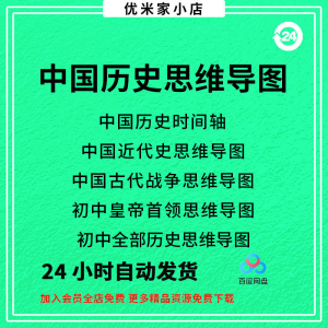 中国思维导图初中朝代近代史时间轴皇帝战争电子版资料图-鑫杰虚拟电商货源网-虚拟货源产品网站