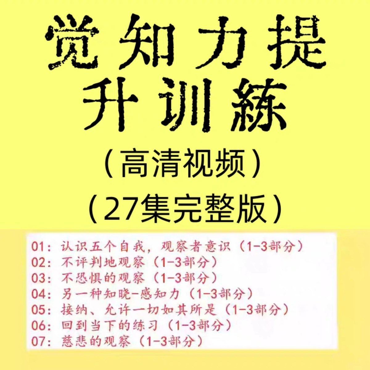 觉知力训练感知力国学智慧2025年心理学自我意识内心疗愈视频教程-鑫杰虚拟电商货源网-虚拟货源产品网站