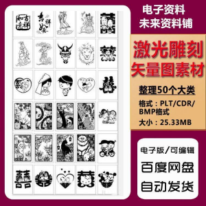 激光雕刻打刻机素材大全刻字图案模板集合plt格式CDR矢量设计文件-鑫杰虚拟电商货源网-虚拟货源产品网站