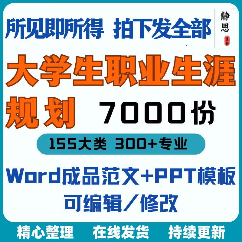 新款大学生职业生涯规划书成长就业赛道学业规划word成品范文ppt-鑫杰虚拟电商货源网-虚拟货源产品网站